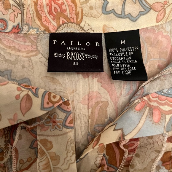 Sheer/Paisley pattern with Lace-Collared Button Down Shirt-Practical Magic vibes - Picture 6 of 6